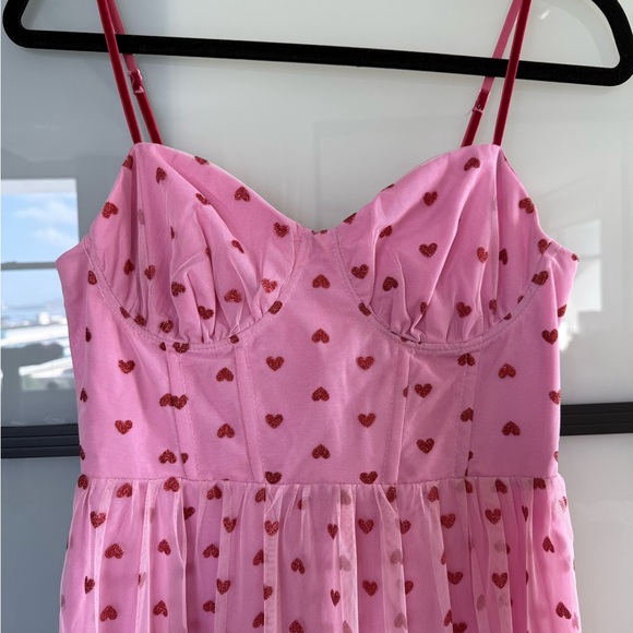 Betsey Johnson Pink Tulle Ref Hearts Dress size 6 - Picture 4 of 5